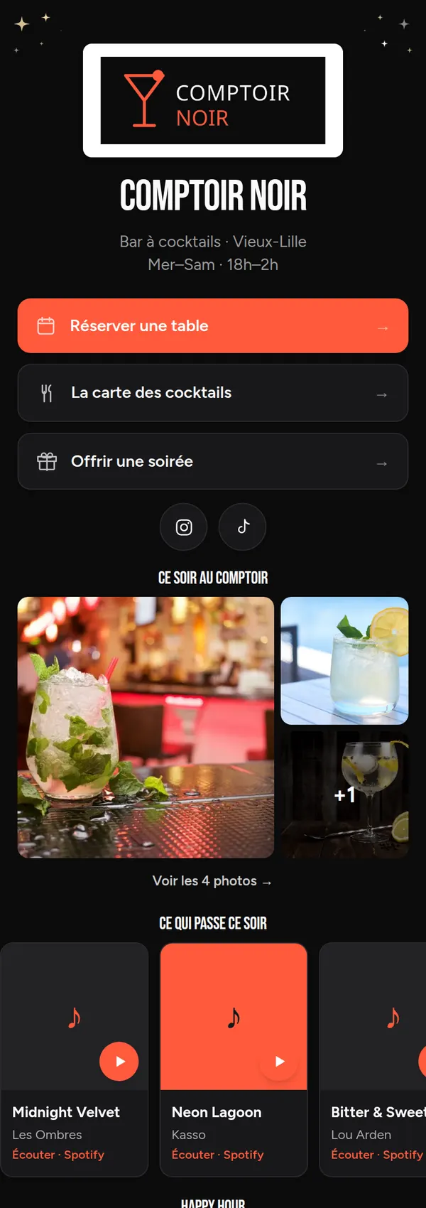 Fiche Comptoir Noir