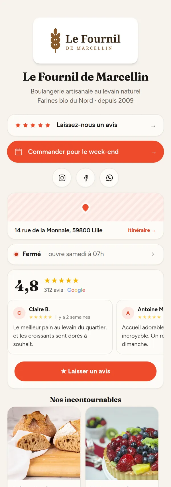 Fiche Le Fournil de Marcellin