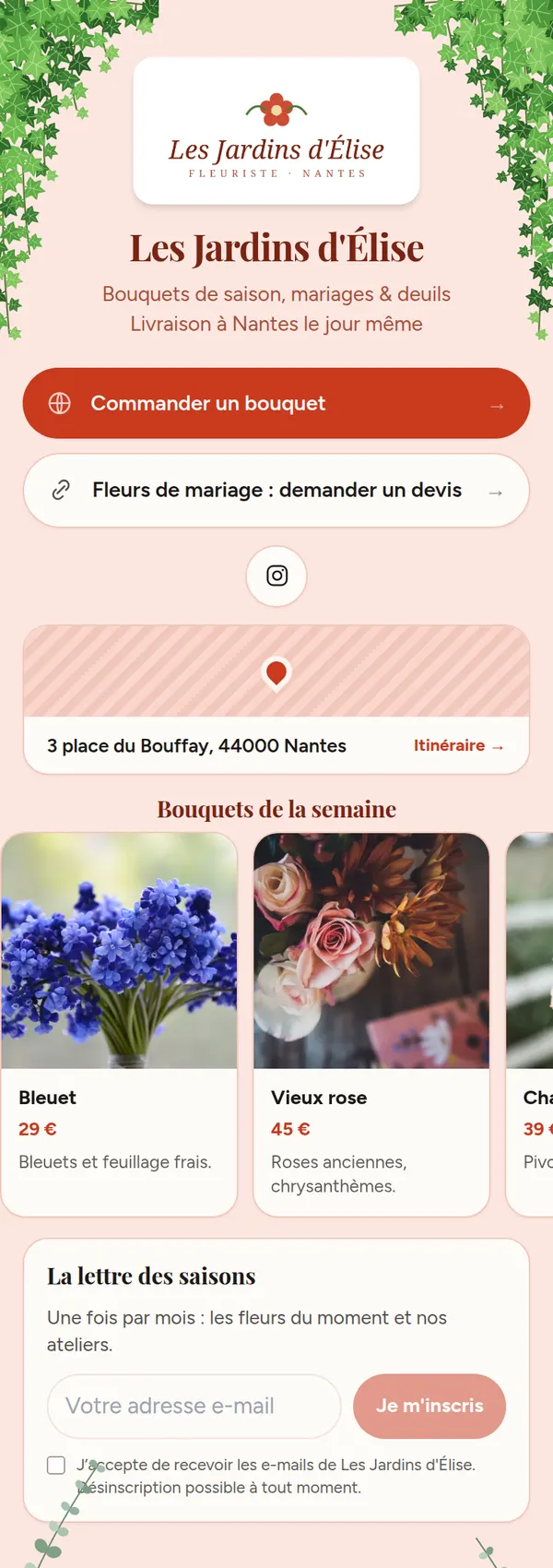 Fiche Les Jardins d’Élise